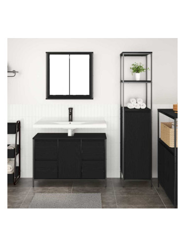 Sonata H Комплект мебели за баня с рафт 2 pcs Черен дъб 36 x 35 x 165 см