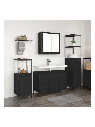 Sonata H Комплект мебели за баня с рафт 3 pcs Черен дъб 36 x 35 x 165 см