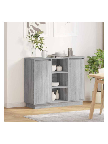 Sonata H Шкаф с рафт с врата Сив Сонома 90 x 32 x 75 см Инженерно дърво