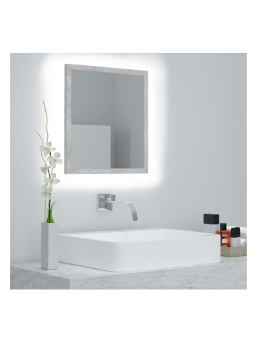 Sonata H LED огледало за баня, бетонно сиво, 40x8,5x37 см, акрил
