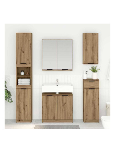Sonata H Шкаф за баня с врата Дъб 64,5 x 33,5 x 59 см Инженерно дърво