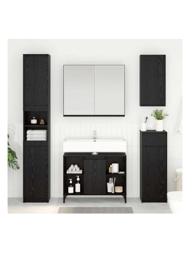 Sonata H Шкаф за мивка с рафт със съхранение Черния дъб 80 x 33 x 60 см