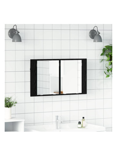 Sonata H Шкаф с огледало за баня с рафт Черния дъб 80 x 12 x 45 см