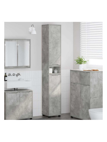 Sonata H Шкаф за баня Циментено сиво 30,5 x 30 x 195 см Инженерно дърво
