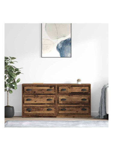 Sonata H Скейдбордове с чекмедже 2 pcs Старо дърво 70 x 35,5 x 67,5 см