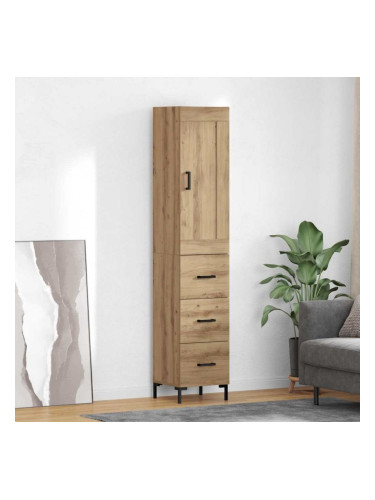 Sonata H Висок шкаф с чекмедже Дъб 34,5 x 34 x 180 см Инженерно дърво