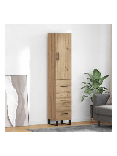 Sonata H Висок шкаф с чекмедже Дъб 34,5 x 34 x 180 см Инженерно дърво