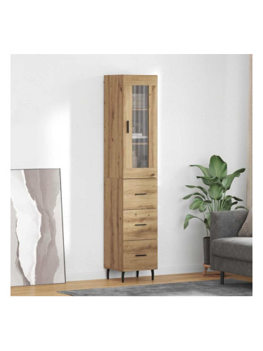 Sonata H Висок шкаф с чекмедже Дъб 34,5 x 34 x 180 см Инженерно дърво