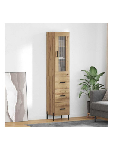 Sonata H Висок шкаф с чекмедже Дъб 34,5 x 34 x 180 см Инженерно дърво