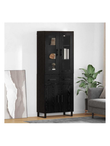 Sonata H Висок шкаф 2 pcs Черния дъб Инженерна дървесина и стъкло
