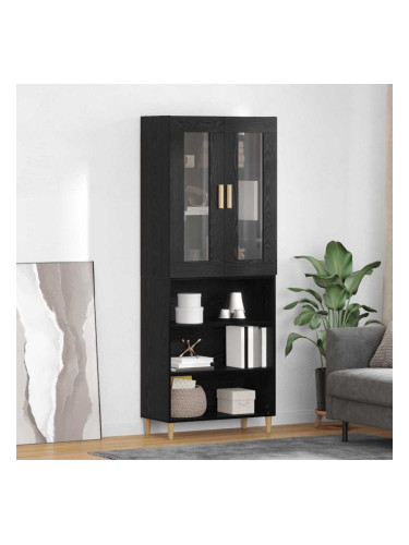 Sonata H Висок шкаф Монтиране на стена 2 pcs Черния дъб Инженерно дърво