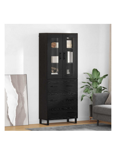 Sonata H Висок шкаф 2 pcs Черния дъб Инженерна дървесина и стъкло