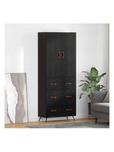 Sonata H Висок шкаф Черния дъб 69,5 x 34 x 180 см Инженерно дърво