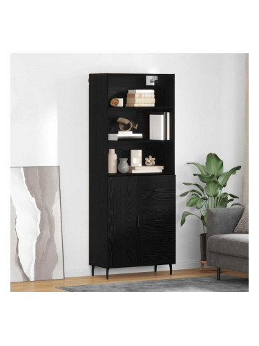 Sonata H Висок шкаф 2 pcs Черния дъб Инженерна дървесина и стъкло