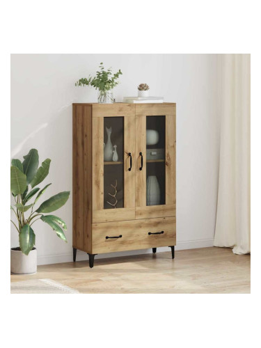 Sonata H Висок шкаф Дъб 70 x 31 x 115 см Инженерна дървесина и желязо