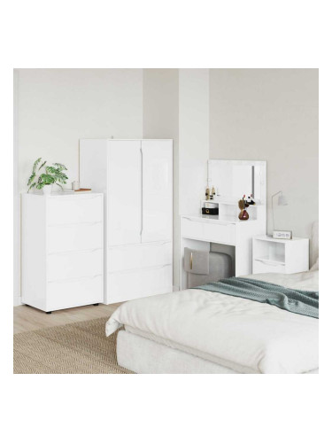 Sonata H Шкафове за съхранение 2 pcs Лъскаво бяло 60 x 48 x 105 см