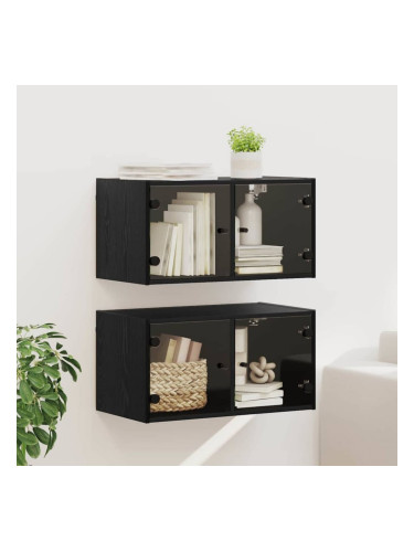 Sonata H Стенни шкафове 2 pcs Черния дъб 68 x 37 x 35 см Инженерно дърво