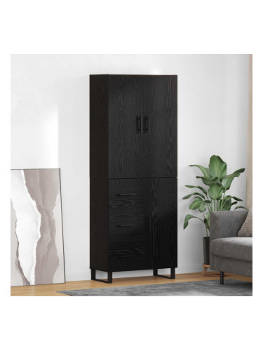 Sonata H Висок шкаф 2 pcs Черния дъб Инженерна дървесина и стъкло