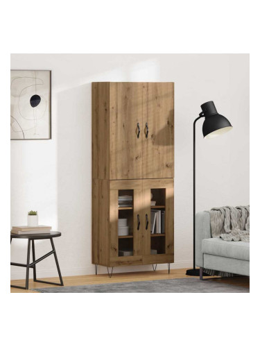 Sonata H Висок шкаф 2 pcs Дъб Инженерна дървесина и стъкло