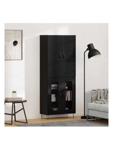 Sonata H Висок шкаф 2 pcs Черния дъб Инженерна дървесина и стъкло