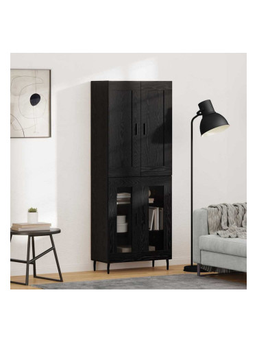 Sonata H Висок шкаф 2 pcs Черния дъб Инженерна дървесина и стъкло