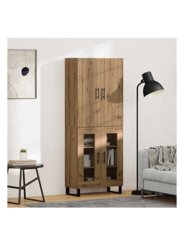 Sonata H Висок шкаф 2 pcs Дъб Инженерна дървесина и стъкло