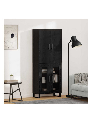 Sonata H Висок шкаф 2 pcs Черния дъб Инженерна дървесина и стъкло