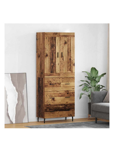 Sonata H Висок шкаф 2 pcs Старо дърво Инженерна дървесина и стъкло