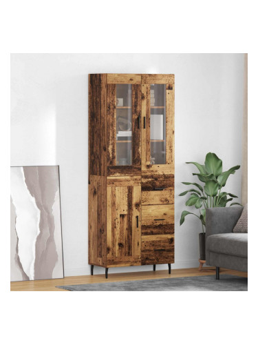 Sonata H Висок шкаф 2 pcs Старо дърво Инженерна дървесина и стъкло