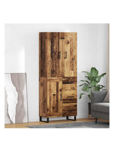 Sonata H Висок шкаф 2 pcs Старо дърво Инженерна дървесина и стъкло