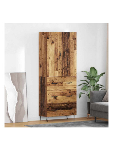 Sonata H Висок шкаф 2 pcs Старо дърво Инженерна дървесина и стъкло