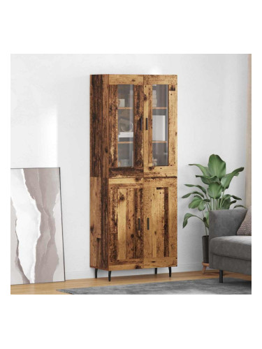 Sonata H Висок шкаф 2 pcs Старо дърво Инженерна дървесина и стъкло