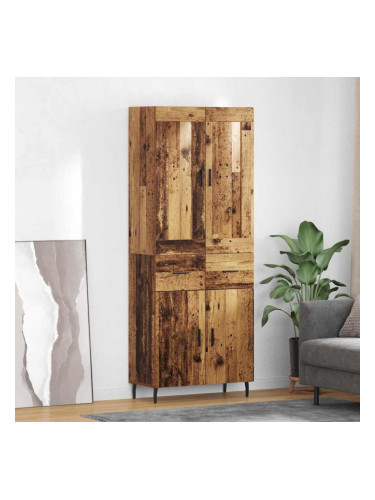 Sonata H Висок шкаф 2 pcs Старо дърво Инженерна дървесина и стъкло