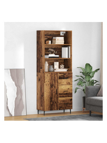 Sonata H Висок шкаф 2 pcs Старо дърво Инженерна дървесина и стъкло