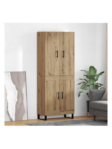 Sonata H Висок шкаф 2 pcs Дъб Инженерна дървесина и стъкло