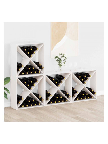 Sonata H Винен рафт 4 pcs Бяло 62 x 25 x 62 cm Солидно борово дърво