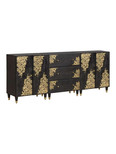 Sonata H Комплект шкафове за баня с рафт 3 pcs Черно 180 x 33 x 75 см