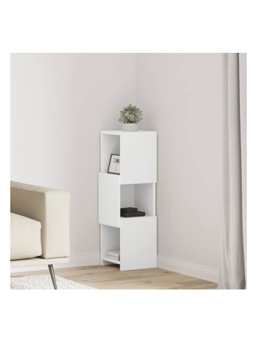 Sonata H Ъглов шкаф Бяло 25,5x25x80см Инженерно дърво