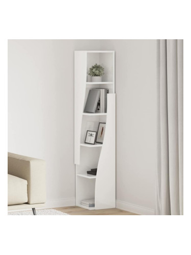 Sonata H Ъглов шкаф Бяло 27,5x27x140см Инженерно дърво