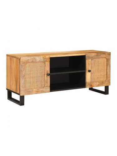 Sonata H ТВ шкаф с рафт Кафяво 105 x 33,5 x 46 см Солидно мангово дърво