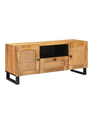 Sonata H ТВ шкаф с врата Кафяво 105 x 33,5 x 46 см Солидно мангово дърво