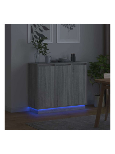 Sonata H LED конзолна маса Сив Сонома 90 х 32 х 75 см Инженерно дърво