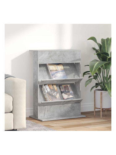 Sonata H Етажерка за списания с рафт Циментено сиво 70 x 41 x 96 см