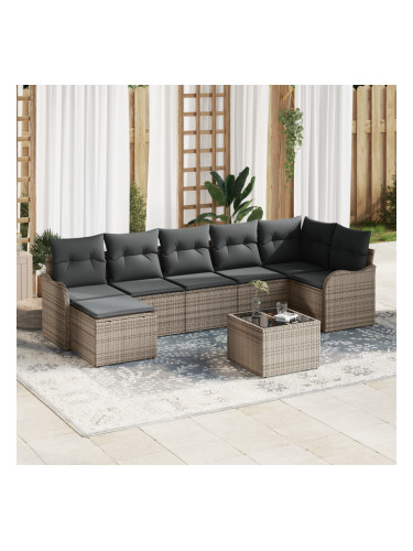 Sonata H 7 Piece Garden Sofa Set with Cushions Black Poly Rattan