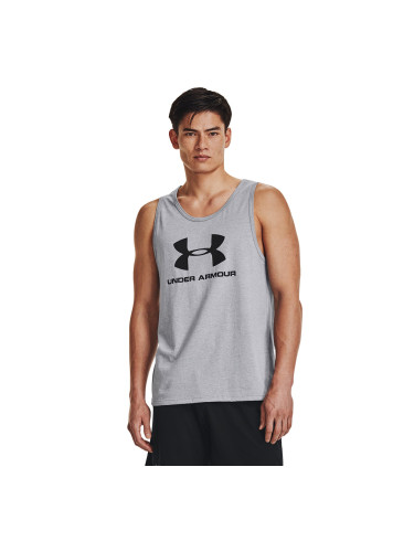 Under Armour Sportstyle Logo Tank Steel Light Heather M
