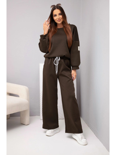 Kesi Włoski Women's butter set sweatshirt + pants brown