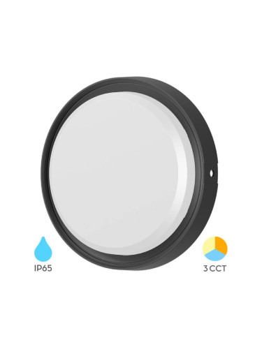 LED плафон, 12W, 230VAC, 1320lm, 3в1, IP65, BC18-00681, кръг