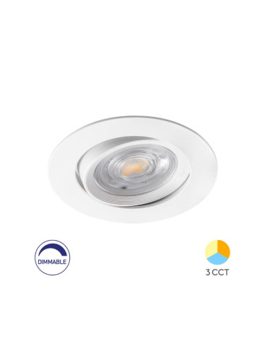 LED луна, за вграждане, 7W, кръг, 230VAC, 750lm, 3в1 цвята, BD02-60780