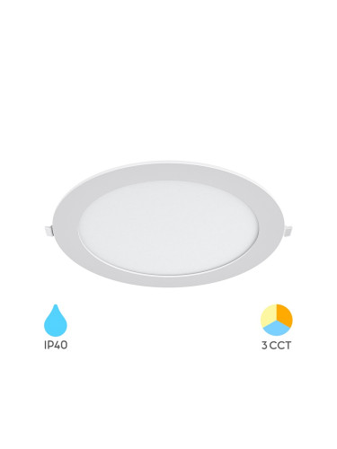 LED панел за вграждане, 24W, 230VAC, 2400lm, 3 в 1 цвята, ф275mm, BP01-62480, Braytron