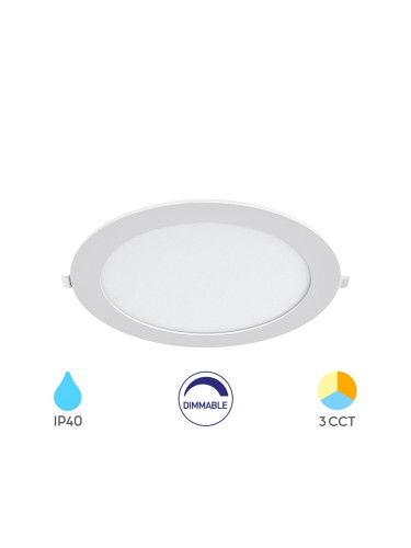 LED панел за вграждане, 18W, 230VAC, 1800lm, 3 в 1 цвята, ф205mm, BP01-91880, Braytron